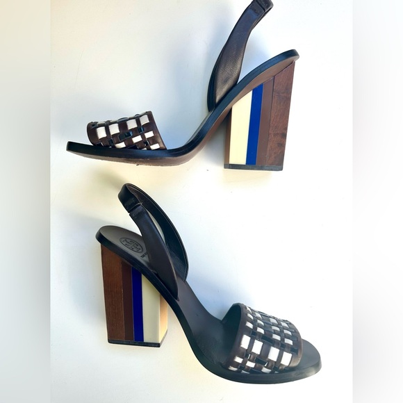 EUC Tory Burch block heel Slingback sandals, size 7.5 - Picture 4 of 13
